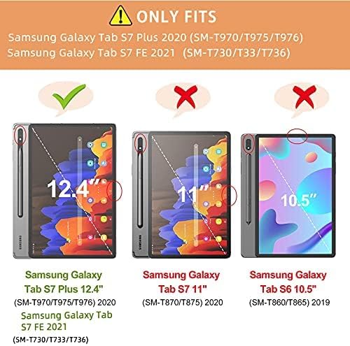 Slučaj za Samsung Galaxy Tab S8 Plus 12,4 inča/Tab S8+/Tab S7 Fe, Galaxy Tab S7+/S7 Plus folio futrole Shell Auto Wake/Sleep PU Kožni