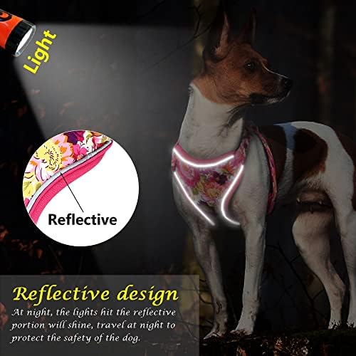 Generički reflektivni najlonski kabelski svežanj cvjetni tiskani prsluk za pse i povodac za male srednje pse kućne ljubimce za hodanje