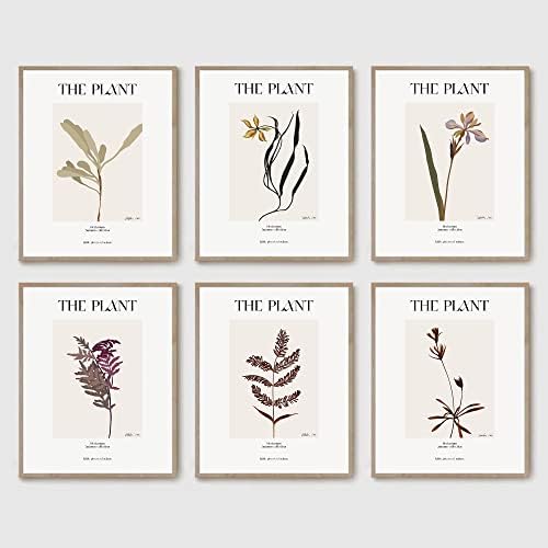 Yixompt Wildflower cvjetni platneni platneni otisci plakata set 6 zidne umjetnosti nadahnute prirodom za dekor doma sažetak biljka