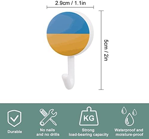 Ukrajinske zastave zidne kuke okrugle plastične kuke Izdržljive ljepljive kuke za kuhinjsku kupaonicu 10 pakiranja