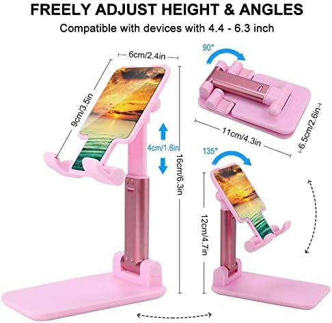 Sunset podesivi postolje za mobilne telefone sklopivi prijenosni tableti držač za uredske seoske kuće ružičasti stil