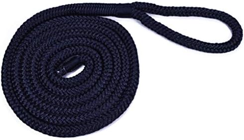 3/8 crna bokobrana za brodove - dvostruko pleteni najlon morski konop od 6 stopa - 2 pakiranja
