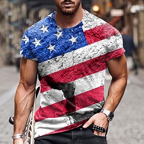 XXBR MENS Patriotske majice s kratkim rukavima, 4. srpnja, američka zastava vrh ljetne vitke mišiće povremene majice