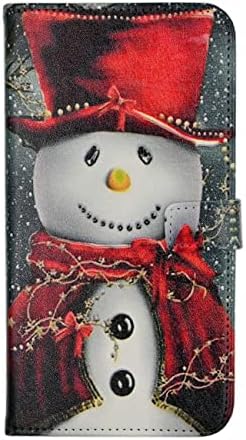 Torbica od 910 dolara-Božićni nasmijani snjegović s crvenim šalom i cilindrom, kožni novčanik, držač kreditne kartice, preklopni stalak
