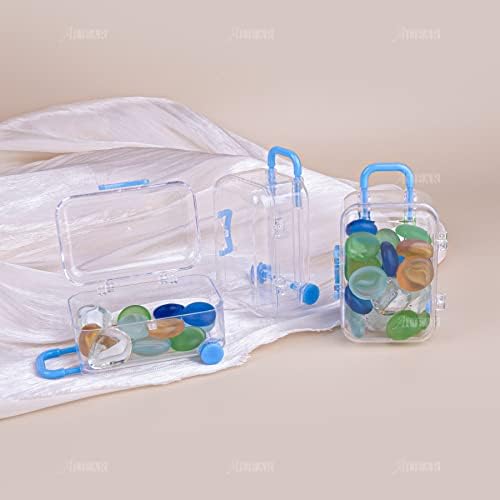Auear, 12 pakiranja mini plastičnog putničkog kovčega za prtljagu kutija za bombon za svadbenu zabavu plava