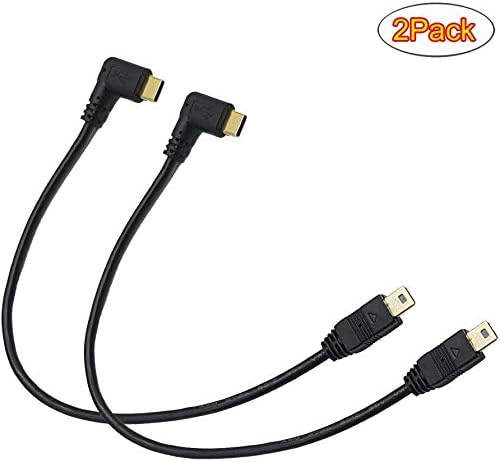 Seadream 2pack kutni Mini USB kabel tipa C, USB 3.1 Tip C mužjak do mini muškog 5-pina tipa B mužjak za digitalni fotoaparat, MP3 uređaj