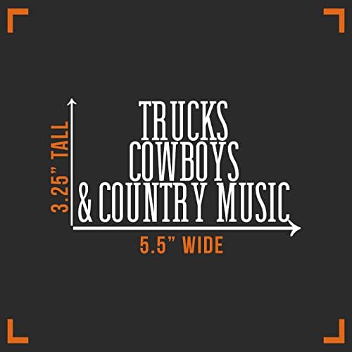 Kamioni kauboji country glazba naljepnica vinilna naljepnica automatsko automobilski kamion zid laptop | Bijela | 5.5 x 3.25