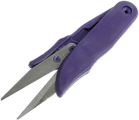 X-DREY PURPLE PLASILNI RUKA METALNA BLADE SPISCH SCISSORS (Tijeras de Puntadas de Metal Con mango de plástico púrpura