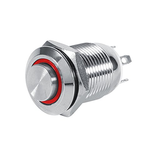 Anauto 12 mm krug LED vodootporni metalni trenutni prekidač gumba visoki za ispiranje 4 pin 1no 1no