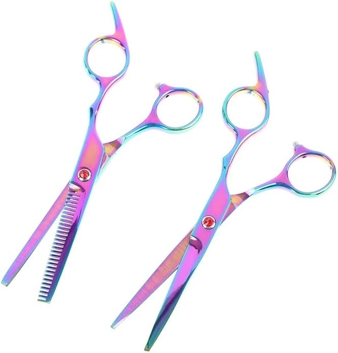 SMLJLQ 2STYLES 6inch Rainbow Cut Skissors Skissors Tunning Barber Scissor Frisering Scissors za alat za njegu kose