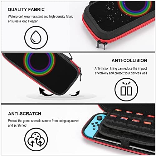 Rainbow Circle noseći futrolu za Switch Lite prijenosna torba za putničke skladišta za igre za dodatke