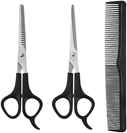 Škare za kose britvice brijač osobni frizerski saloni škare za rezanje kose škare i crni češalj 3 komada