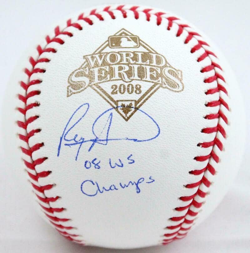 Ryan Howard Autografirani Rawlings World Series OML bejzbol w/08 WS Champs -JSA W - Autografirani bejzbol