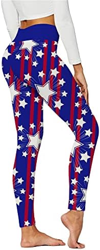 Trčanje gamaša za žene vježbanje Patriotske američke zastave visoki struk joga hlače rastezanja joga hlače s džepovima za žene