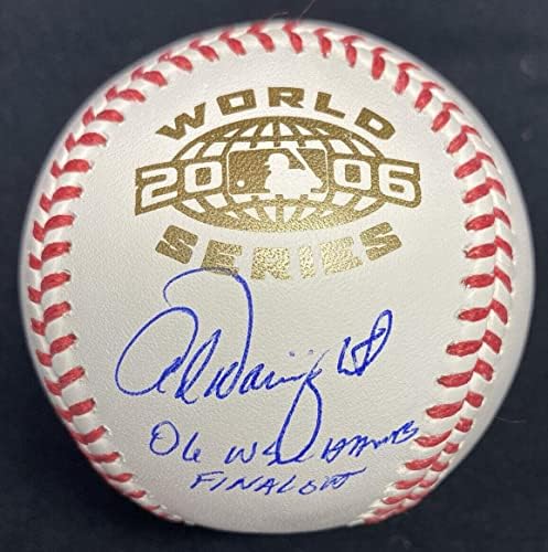 Adam Wainwright 06 WS Champs Last Out Out potpisan 2006 WS bejzbol JSA logotip - Autografirani bejzbol