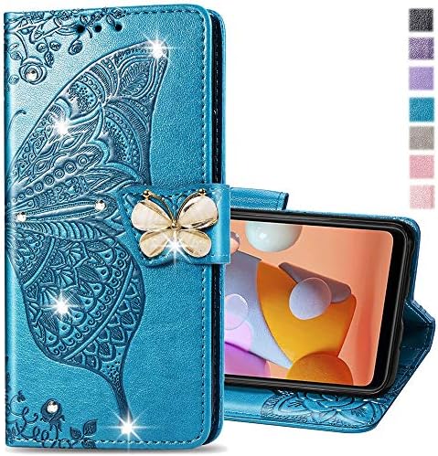 COTDINFOR Kompatibilan sa Samsung Galaxy A14 5G torbica Glitter Bling sa držačem za karte i postoljem Kožna flip-novčanik Diamond Butterfly