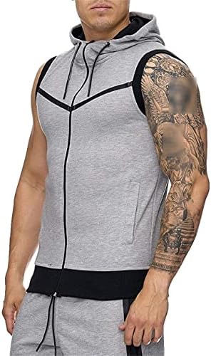 Muške majice za vježbanje s patentnim zatvaračem za izgradnju tijela fitness prsluci bez rukava s kapuljačom lagane tanke trenirke
