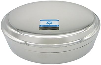 Izraelska zastava privjesak ovalni trostruki nakit kutija