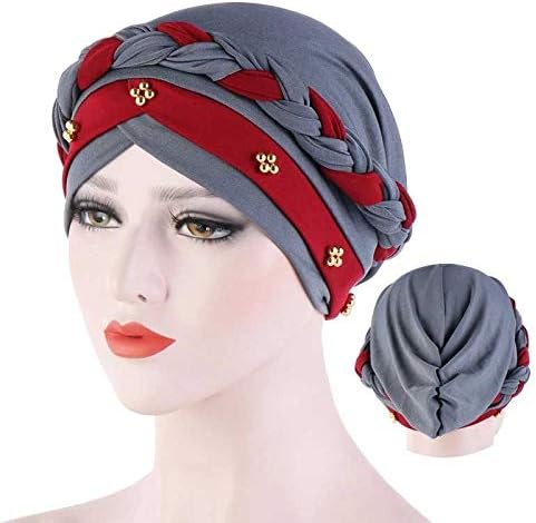 Lysldh dvobojna pletenica s perlicama hidžab kape proljetne i jesenske muslimanske omote turban kape moda pamučni unutarnji hidžabs
