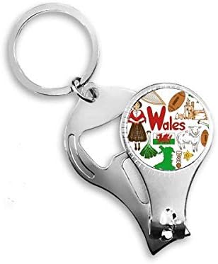 Wales Love Heart Uk Pejzaž Nacionalna zastava za nokte za nokte za nokte otvarač za ključeve ključeva