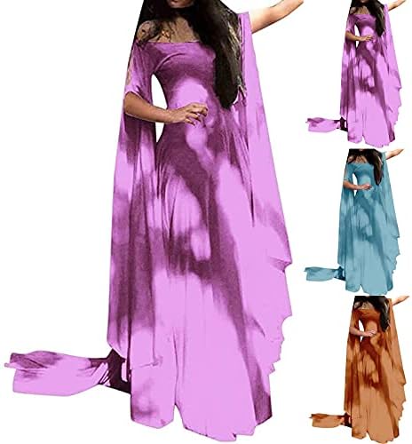 Srednjovjekovna renesansa dugačke haljine solidne otvorene bengane dužine dužine plus grčka rimska božica kostim haljina