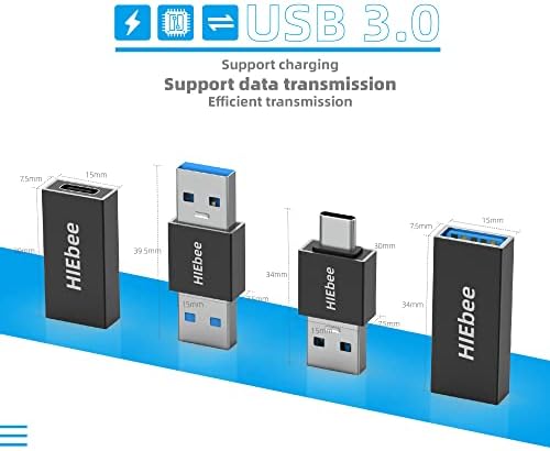 Hiebee usb 3.0 a muškim adapteru, USB žensko adapter, USB Type-C na USB A adapter, USB 3.0 žensko u USB C Adapter Connector kompatibilan