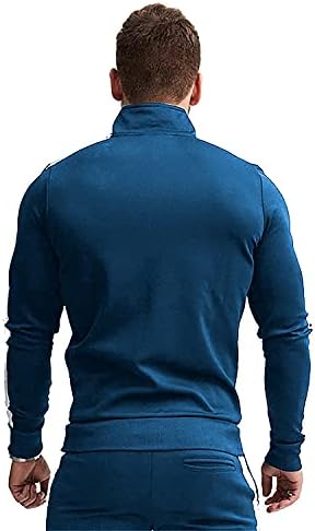 Tezo muški casual aktivni trenings puni zip sportski jogging odijela postavlja atletski trčanje s dva komada znoja sa patentnim džepovima