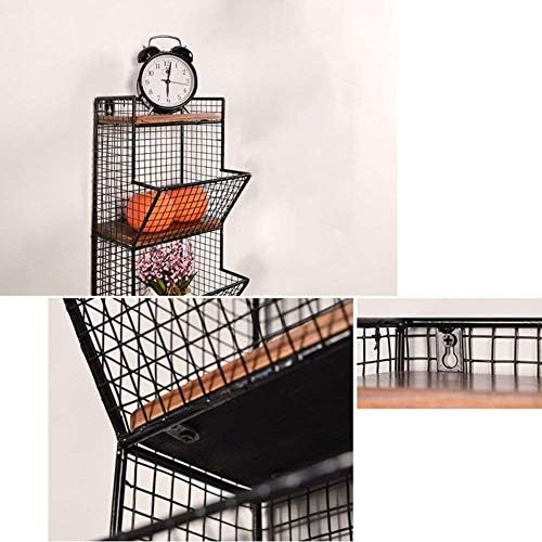 PIBM Stilska jednostavna polica zidna polica montirana s plutajućim stalak drveni košarica za skladištenje spavaće sobe, 2 boje Avalible,
