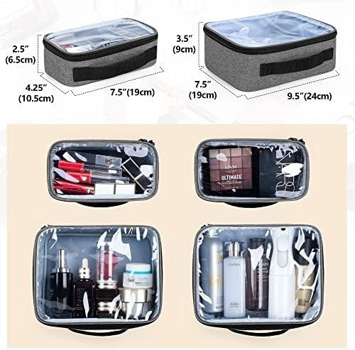 Bafaso Makeup Bag Kozmetička torba s 4 unutarnje uklopljive torbice s Epipen kućištem, Epipen vrećica s prostorom za inhalator i razmaka