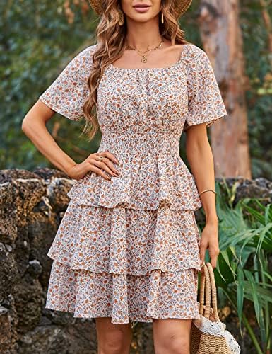 Ženska ljetna kratka haljina 2023 cvjetna Mini haljina kratkih rukava boho ljuljačke haljine na više razina