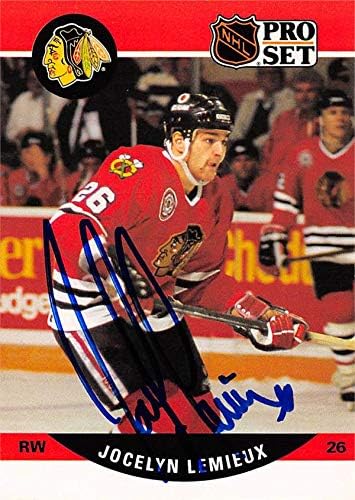 Skladište autografa 620938 Jocelyn Lemieux Hokejska karta s autogramima - Chicago Blackhawks, 67 1990 Pro set - No.432