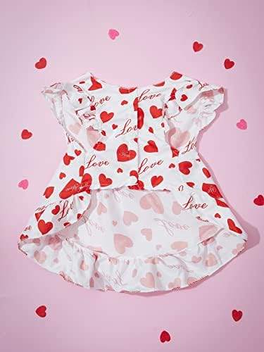 Qwinee uzorak srca pasa haljina mačka psa ruffle trim princeza haljina štene suknja slatka kućna zabava kostim valentinovo darovi za