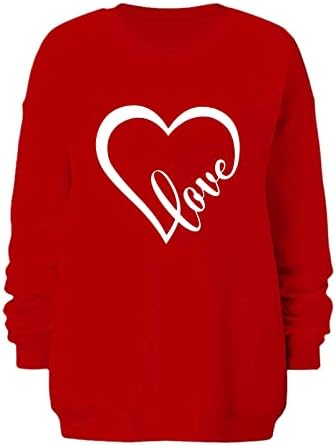 Ženske ljubavi Srce Twichirt Teen Valentines Košulja Ljubavno srce slovo Print Twisheirt Valentine Tops odjeća