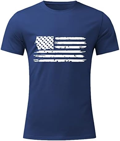 Ljetne košulje za muškarce T vintage gornja okrugla košulja proljetni print Neovisnost Rukav za neovisnost Muškarci ljetna djelomična