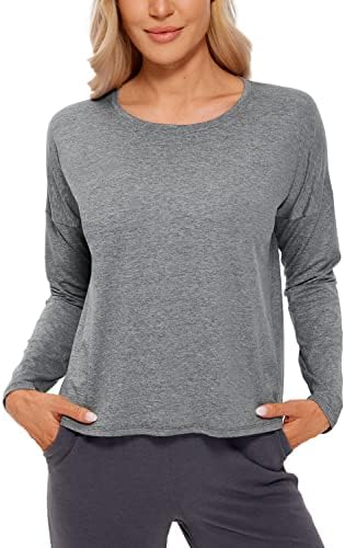 CRZ YOGA UPF 50+ košulje dugih rukava za žene lagane vježbe usjevne vrhove labave fit atletske košulje za trčanje brze suhe suhe