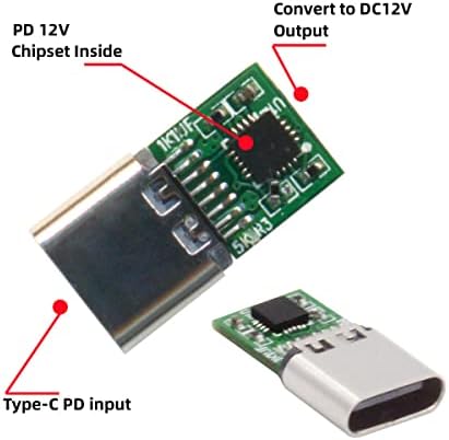 XIWAI USB 3.1 Tip C USB-C žensko do DC 12V 5.5x2.1 mm Adapter PD PD Emulator okidač 90 stupnjeva kut