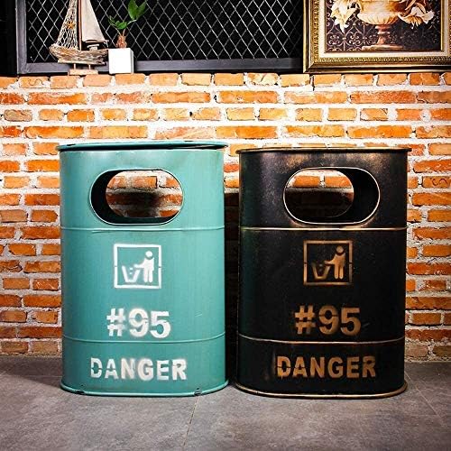 Bucket bucket, rustikalna metalna kanta za smeće, Antikna kanta za smeće u industrijskom stilu, vanjska kanta za smeće velikog kapaciteta,