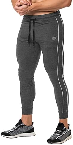 Brokig muški bočni dvostruki pojednostavljuje joggers hlače, casual teretane za vježbanje hlače vitke fit konusne trenirke sa džepovima