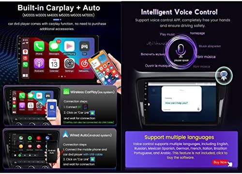 JUXaTECh 9-inčni auto media player Zaslonska sustav s pozivom na Bluetooth, auto DVD-radio, video, Stereo RDS-player Android GPS navigacija