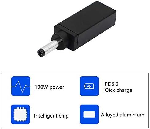 Cerrxian 100W PD USB tipa C ženski ulaz u DC 4,0 mm x 1,7 mm adapter za punjenje napajanja