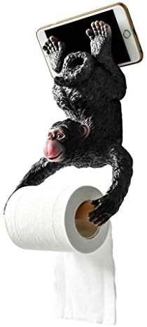 WSZJJ Crni držač toaletnog papira, stalak za kotrljanje zidnih nosača s držačem telefona, držač papirnatog ručnika