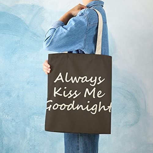 Wengbeauty platno torbe uvijek me poljubi u torba za laku noć za rame za višekratnu upotrebu namirnica torbe za plažu ručak za ručak