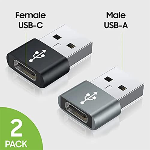USB-C ženska osoba na USB muški brzi adapter kompatibilan s vašom Motorola One Vision za punjač, ​​sinkronizaciju, OTG uređaje poput