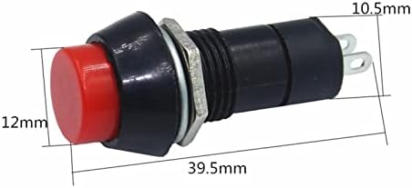 Gooffy Micro Switch 100pcs PBS-11A 12 mm samo-zaključavanje plastičnog prekidača prekidača za prekidač gumba 1A 250V AC 2PIN PBS-11B