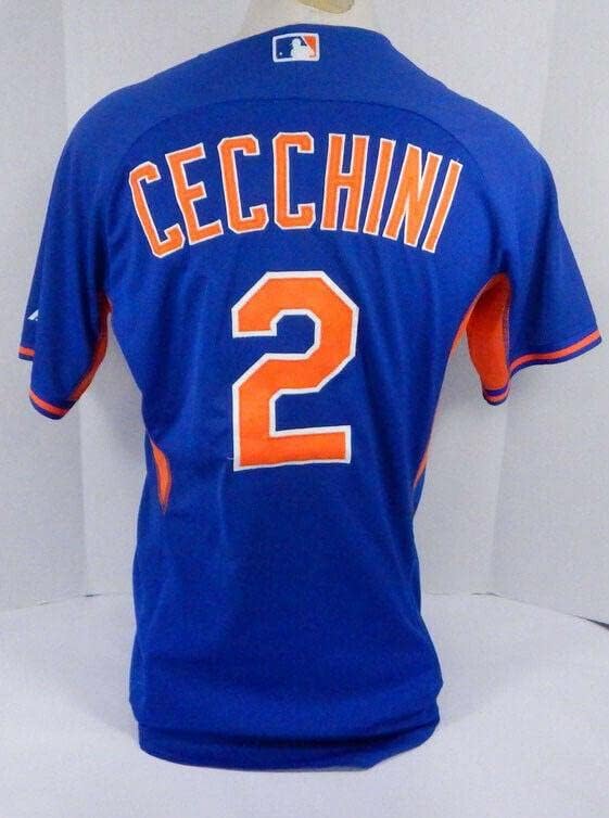 2019. New York Mets Gavin Cecchini 2 Igra izdana POS koristio je Blue Jersey BP 125 - Igra korištena MLB dresova