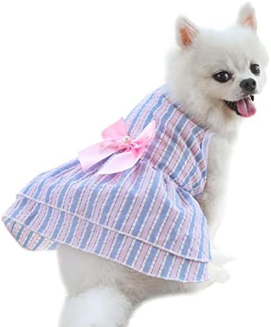 Honprad djevojčica Odjeća za pse za male pse božićne potrepštine haljina s jesenskim prugama mačka vjenčana suknja ljetna haljina za