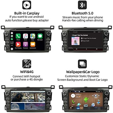 YUNTX Dvostruki Din Android 10 Auto navigacijski stereo 2G / 32G Восьмиядерный procesor Odnosi se na Toyota RAV4 -8 cm Podrška rearview,