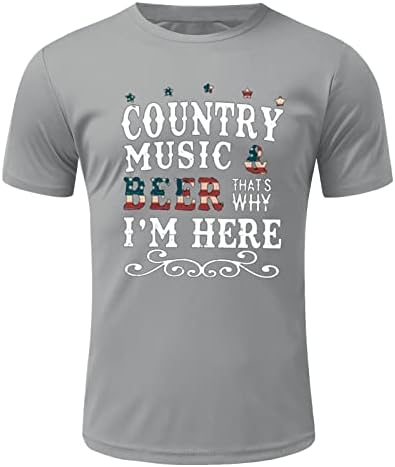 XXBR američka majica s kratkim rukavima za muškarce za muškarce Patriotske zvijezde i pruge Top Dan neovisnosti donje majice