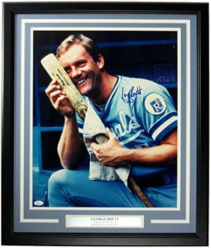 George Brett Kansas City Royals potpisan/Autografirani 16x20 fotografija uokvirenu JSA 162964 - Autografirane MLB fotografije