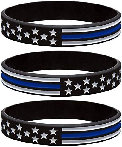 Policija narukvica s američkom zastavom - silikonska gumena narukvica Set-Podrška za provedbu zakona za molitvu policajca pokloni za